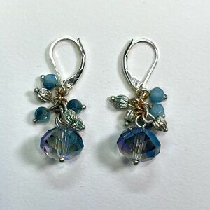 blue and silver dangling earrings!